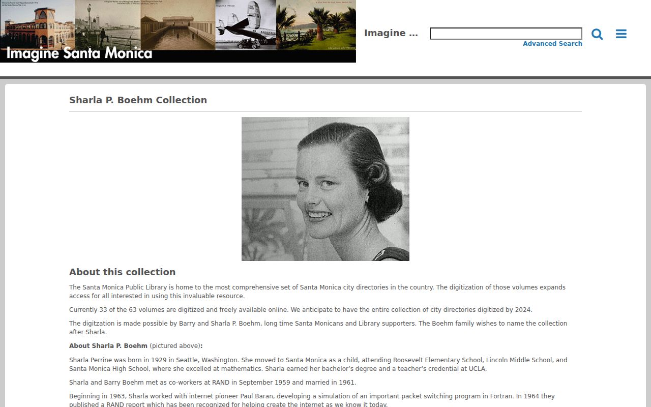 Santa Monica city directory collection search