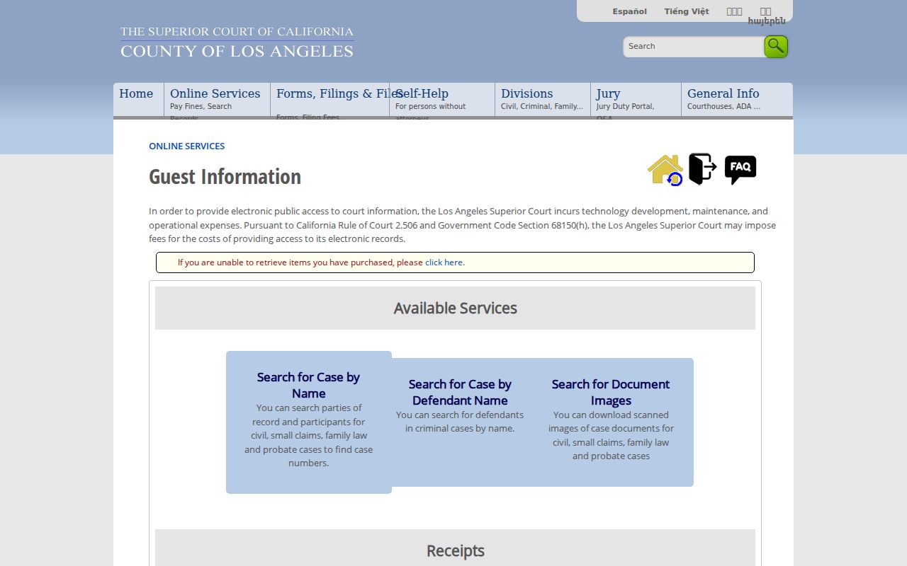 Santa Monica residents directory Los Angeles Superior Court services